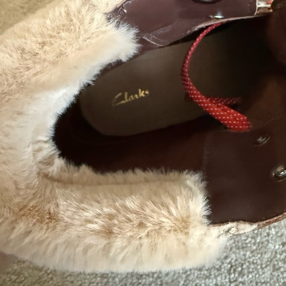 CLARKS Dark Tan Orianna Leather Hiker Boots - Picture 7 of 10